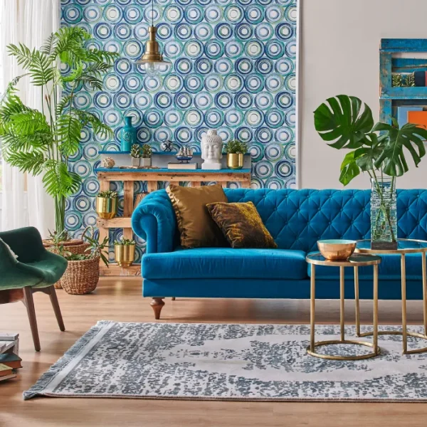 Vintage Floral Print Rug